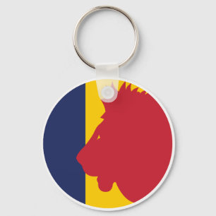 Nationale Tierflagge von Chad Lion Chadian Schlüsselanhänger