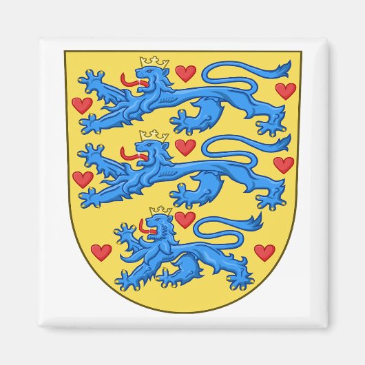 Nationale Wappen Dänemarks (keine Krone) Magnet (Vorne)