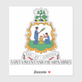Nationale Wappenküste St. Vincent und die Grenadin Aufkleber (Blatt)