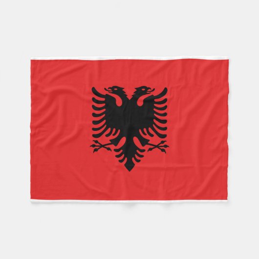 Nationale Weltflagge Albaniens Fleecedecke (Vorderseite (Horizontal))