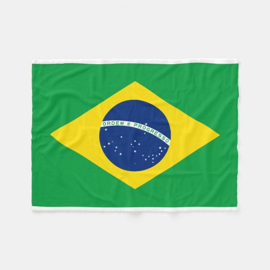 Nationale Weltflagge Brasiliens Fleecedecke (Vorderseite (Horizontal))