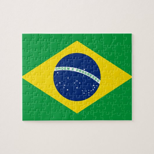 Nationale Weltflagge Brasiliens Puzzle (Horizontal)