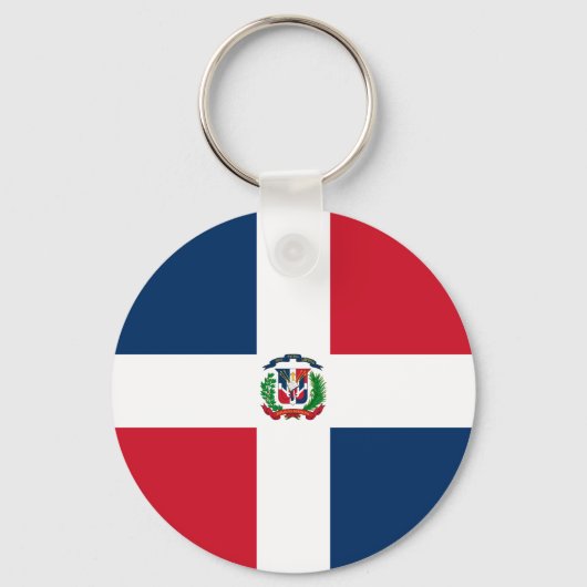 Nationale Weltflagge der Dominikanischen Republik Schlüsselanhänger (Vorderseite)