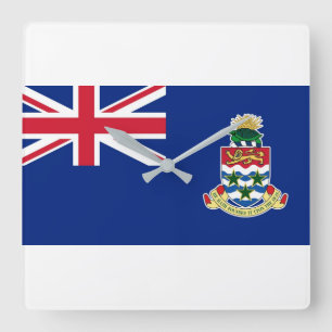 Nationale Weltflagge der Kaimaninseln Quadratische Wanduhr