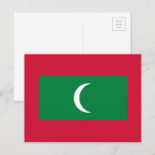 Nationale Weltflagge der Malediven Postkarte (Vorne/Hinten)