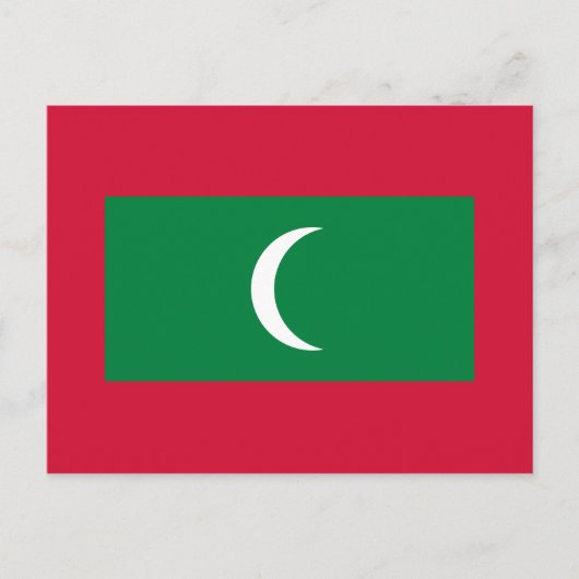 Nationale Weltflagge der Malediven Postkarte (Vorderseite)