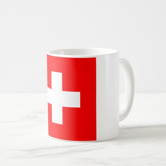 Nationale Weltflagge der Schweiz Kaffeetasse (VorderseiteRechts)