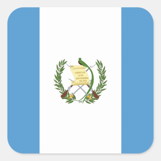 Nationale Weltflagge Guatemalas Quadratischer Aufkleber (Vorderseite)