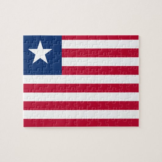 Nationale Weltflagge Liberias Puzzle (Horizontal)