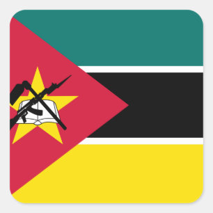 Nationale Weltflagge Mosambiks Quadratischer Aufkleber