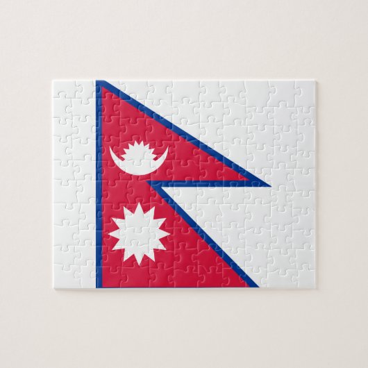 Nationale Weltflagge Nepals Puzzle (Horizontal)