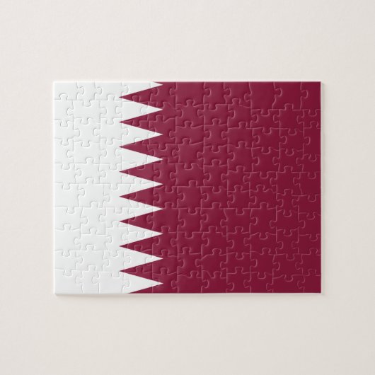Nationale Weltflagge Qatars Puzzle (Horizontal)