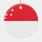 Nationale Weltflagge Singapurs Keramikornament (Hinten)