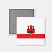 Nationale Weltflagge von Gibraltar Magnet (Vorderseite/Rückseite)