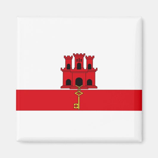 Nationale Weltflagge von Gibraltar Magnet (Vorne)