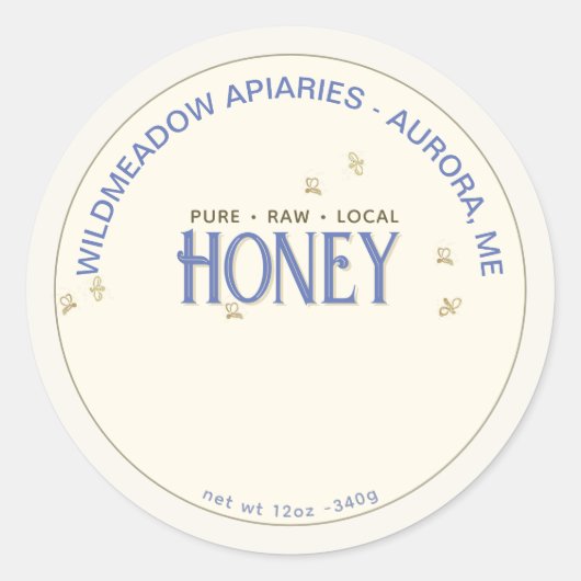 Nationale Wildblume und Honig für Bienen - Gütesie Runder Aufkleber (Vorderseite)