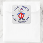 Nationale Woche der Zivilen Verteidigung Quadratischer Aufkleber (Tasche)