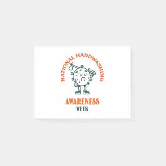 Nationale Woche zur Sensibilisierung für Handwasch Post-it Klebezettel (Vorderseite)