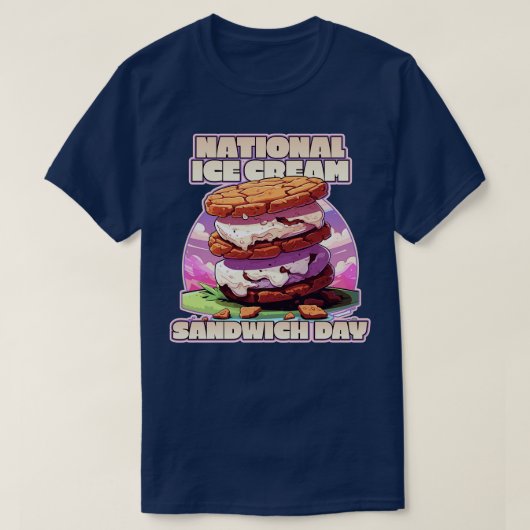 Nationaleis-Creme Sandwich-Tag Ice Creme T-Shirt (Design vorne)