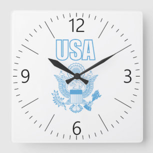 Nationalemblem der USA Quadratische Wanduhr