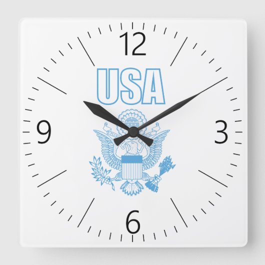 Nationalemblem der USA Quadratische Wanduhr (Vorderseite)