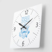 Nationalemblem der USA Quadratische Wanduhr (Winkel)