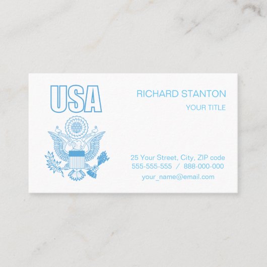 Nationalemblem der USA Visitenkarte (Vorderseite)