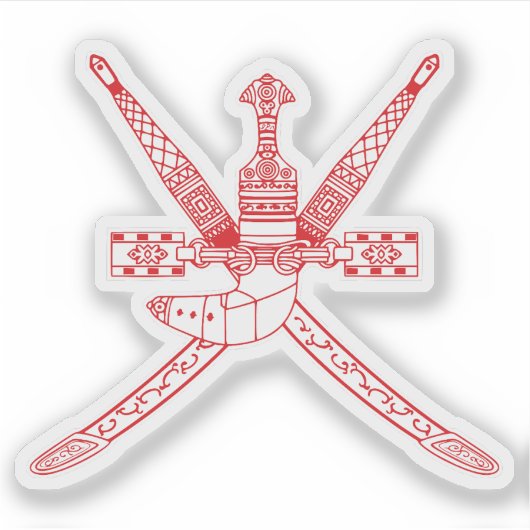 Nationalemblem Oman Aufkleber (Vorderseite)