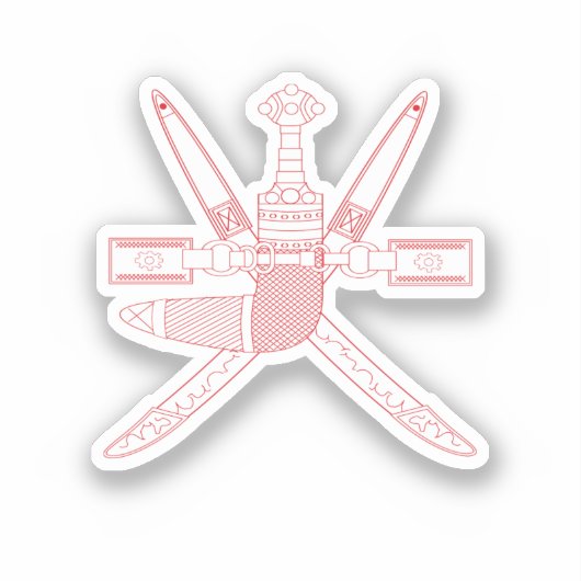 Nationalemblem Oman Aufkleber (Vorderseite)