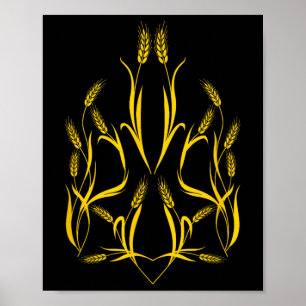 Nationalemblem Ukraine - Staatswappen Ähren von Poster