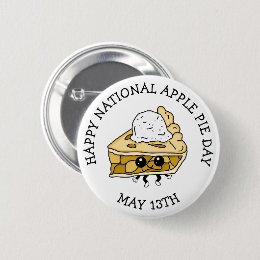 Nationaler Apfelkuchen-Tag 13. Mai Button (Vorne & Hinten)