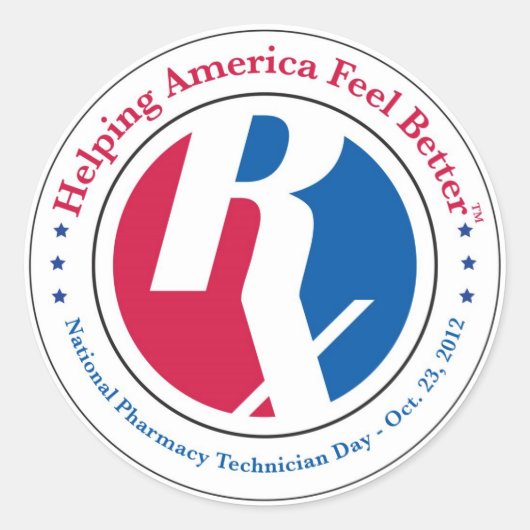Nationaler Apotheken-Techniker-Tagesaufkleber 2012 Runder Aufkleber (Vorderseite)