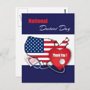 Nationaler Ärztetag. USA Patriotic Postkarte