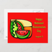 Nationaler August für Wassermelonen 3 Postkarte (Vorne/Hinten)