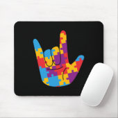Nationaler Autismus Aufklärungsmonat ASL Liebe Sig Mousepad (Mit Mouse)
