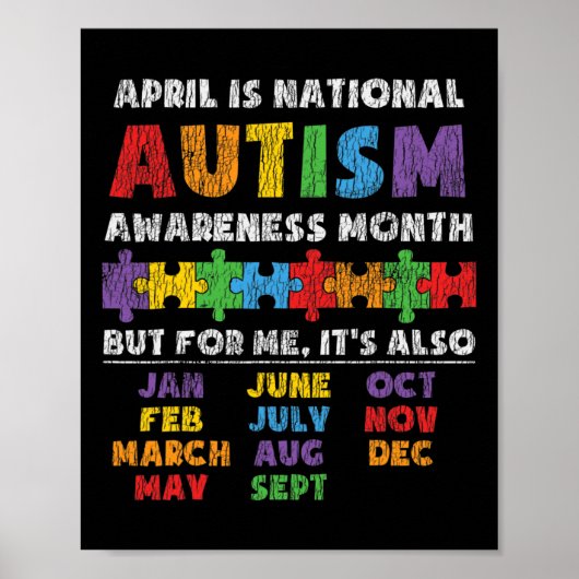 Nationaler Autismus Awerness Monat Autistische Kin Poster (Vorne)