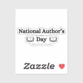Nationaler Autorentag 1. November Text und Bücher Aufkleber