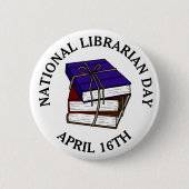 Nationaler Bibliothekartag 16. April Button (Vorderseite)