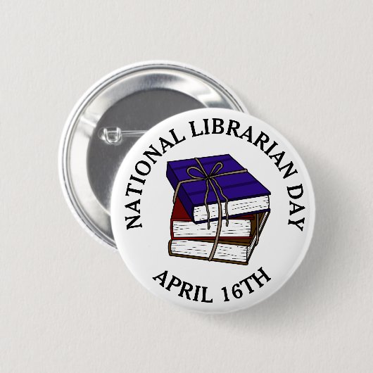 Nationaler Bibliothekartag 16. April Button (Vorne & Hinten)