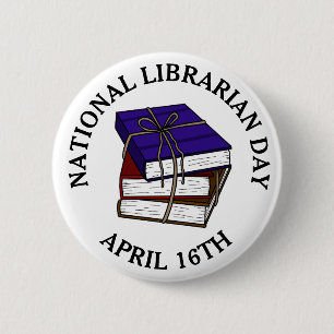 Nationaler Bibliothekartag 16. April Button