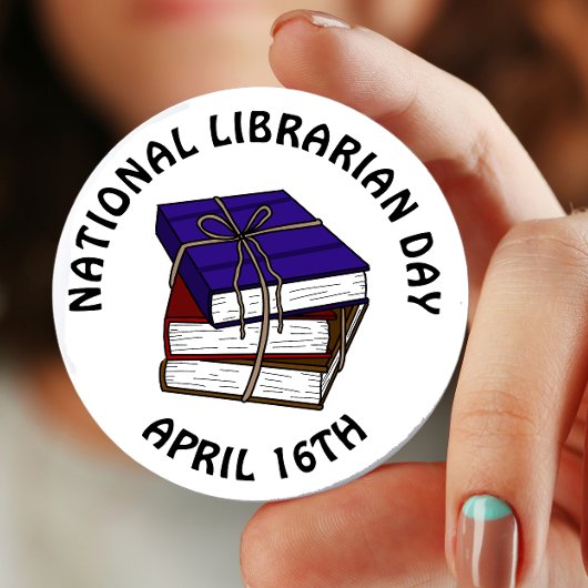 Nationaler Bibliothekstag - 16. April - Schaltfläc Button