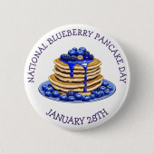 Nationaler Blueberry Pancake Day 28. Januar Button (Vorderseite)