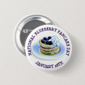 Nationaler Blueberry Pancake Day 28. Januar Button (Vorne & Hinten)