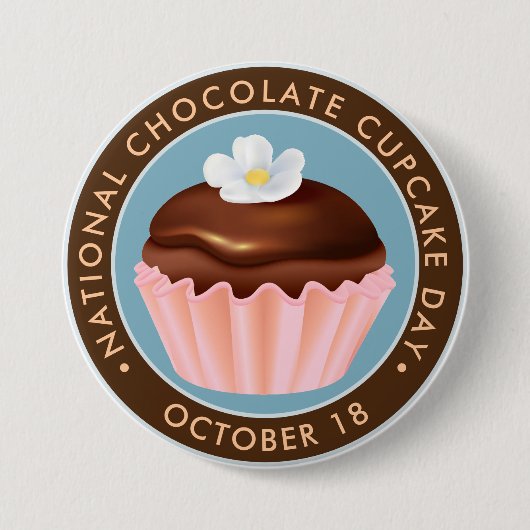 Nationaler Chocolate Cupcake Day, Blume Button (Vorderseite)