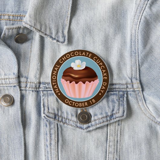 Nationaler Chocolate Cupcake Day, Blume Button (Beispiel)