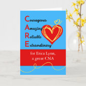 Nationaler CNA-Tag mit CARE und Herz Karte (Gelbe Blume)