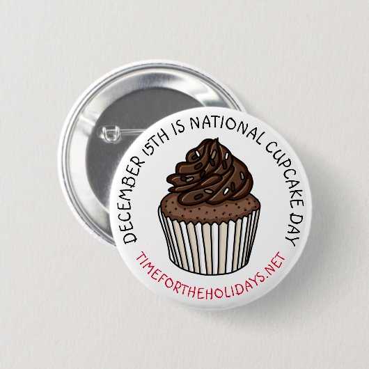 Nationaler Cupcake Day 15. Dezember Button (Vorne & Hinten)