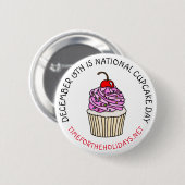 Nationaler Cupcake Day 15. Dezember Button (Vorne & Hinten)