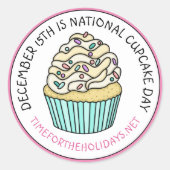 Nationaler Cupcake Day 15. Dezember Runder Aufkleber (Vorderseite)