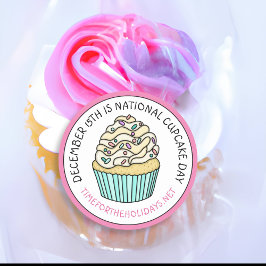 Nationaler Cupcake Day 15. Dezember Runder Aufkleber